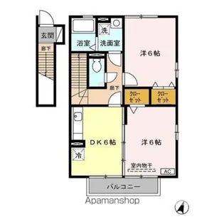 ワイズガーデン ABC【2階】の間取り