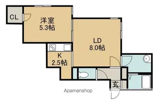 サンテラス手稲【208号室】の間取り