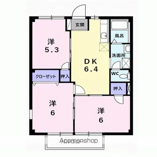 グリーンアイランドA【2階】の間取り