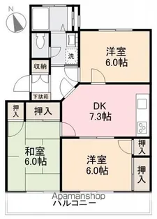 アルト木太Ⅱ【3階】の間取り