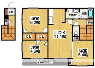 シャーメゾン マルト【2階】の間取り