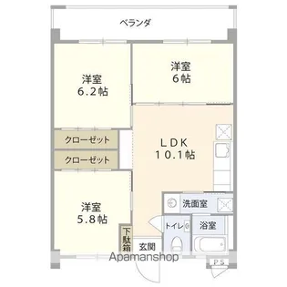 ラ・ポール【103号室】の間取り