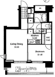 LASANTE千駄木【9階】の間取り