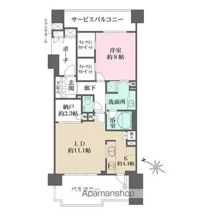 グランドメゾン星が丘山手B棟【4階】の間取り