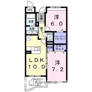 エストレーノパレスB【1階】の間取り