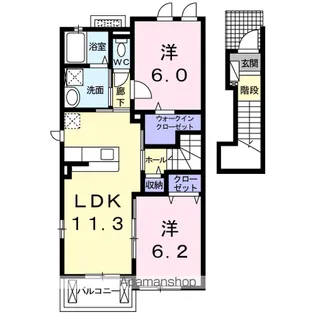 モンブランA【2階】の間取り