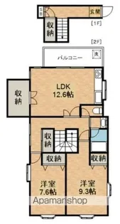 大谷口 一期の家(オオヤグチイチゴノイエ)【2階】の間取り