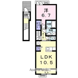 ラ フォンテ ヴィラ K2【2階】の間取り