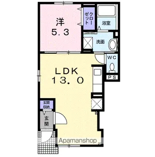 エルムプラシード13号館【1階】の間取り