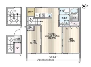東京都新宿区大久保1丁目【アパート】の間取り