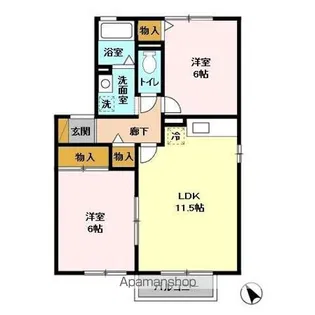 グリーンパーク A【2階】の間取り