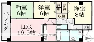 ロイヤル・シャトー一番館【306号室】の間取り