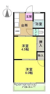 コーポ佳【203号室】の間取り