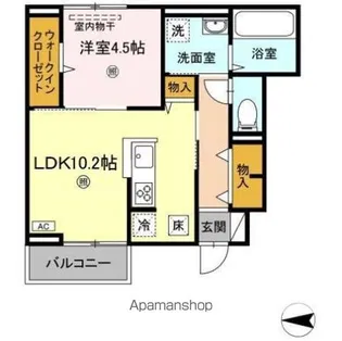 オアゾ乙島 D【1階】の間取り