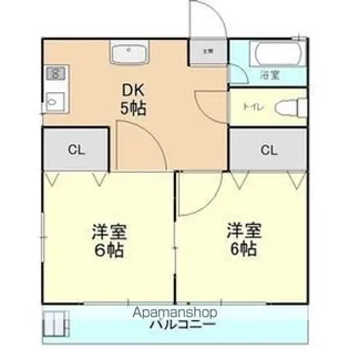 2DKの間取り画像