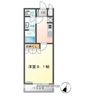 メルヴェール知手【102号室】の間取り