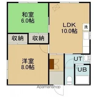 BROOKLYN APT’S(ブルックリンアパートメント)【1-A号室】の間取り