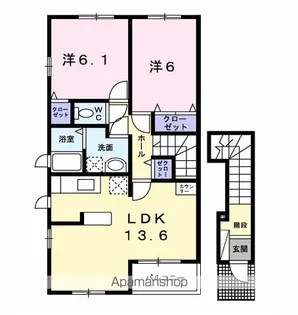 サンライズあじさいC【2階】の間取り