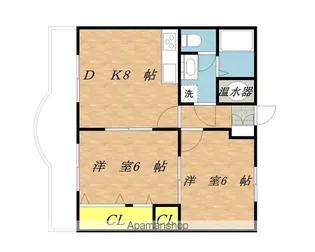 ガーデンハウスⅠ【202号室】の間取り