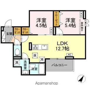 セレスティア細田C【1階】の間取り