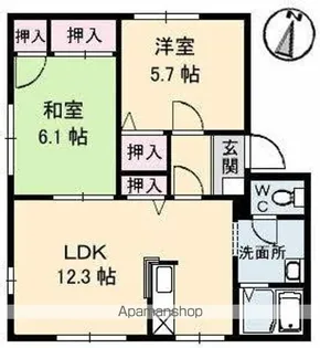 チェリータウン高松A・B棟【1階】の間取り