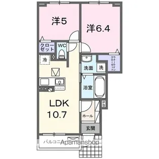プラッツ・ルーエ【1階】の間取り