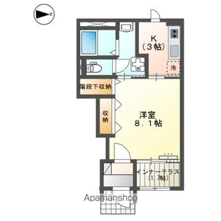 パルティール朝日ヶ丘【1階】の間取り