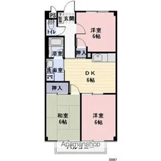 SURPLUS THREE小林Ⅲ【201号室】の間取り