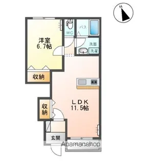 ルミエール・ド・ソレイユ【102号室】の間取り