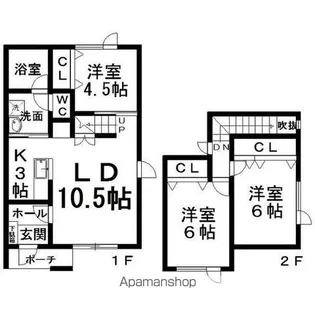 メゾネットリラ美山B【1階】の間取り