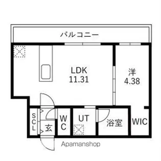 仮)S9W15 MS A棟【201号室】の間取り