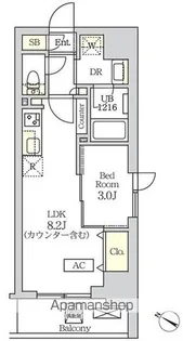 コスモグラシア新宿西早稲田【2階】の間取り