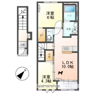プレシャスワン(PRECIOUS ONE)【2階】の間取り