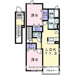 パシアンⅡ【2階】の間取り