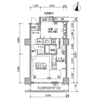 東雲キャナルコートCODAN18号棟【5階】の間取り