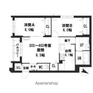 グランメール KM【4階】の間取り