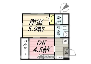 ハーミットクラブハウストゥギャザー鶴見Ⅱ【3階】の間取り