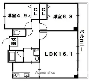 パークハイツ岡山手【2階】の間取り