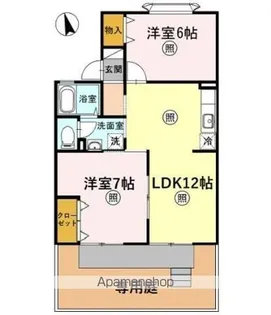 リバーサイド森町Ⅱ【1階】の間取り
