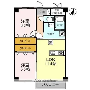 ドギールーズテララ【207号室】の間取り