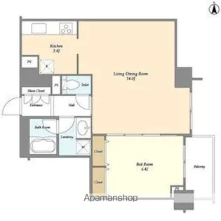 エムジー目黒駅前【10階】の間取り