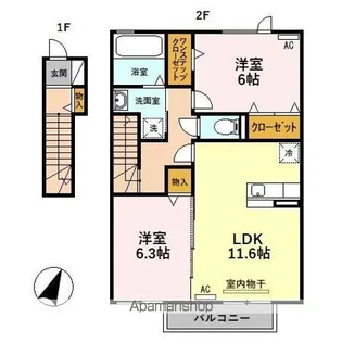 BEE HOUSE【2階】の間取り