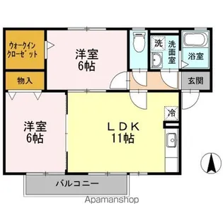 クレール・ヴィラージュ B棟【1階】の間取り