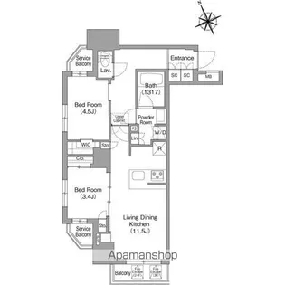 コンフォリア中葛西【2階】の間取り
