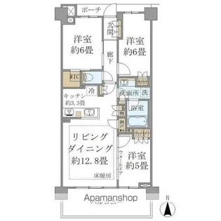 BRILLIA湘南辻堂海浜公園【3階】の間取り