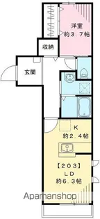 ARIES国立 アリエスクニタチ【203号室号室】の間取り