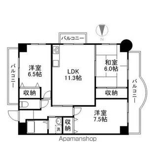 ALTA萱野浦ビュー【402号室】の間取り