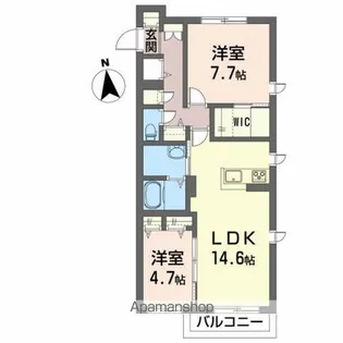 メゾンマスト盛南Ⅲ【1階】の間取り