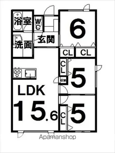 北海道中川郡幕別町札内中央町【テラスハウス】の間取り