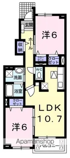 東京都西多摩郡日の出町大字平井【アパート】の間取り